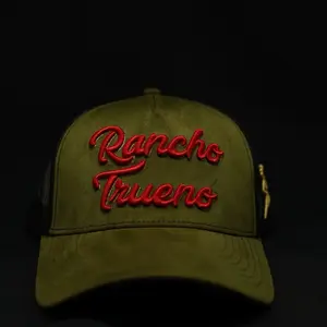 Rancho Trueno : Olive Green / Red Font trend hat
