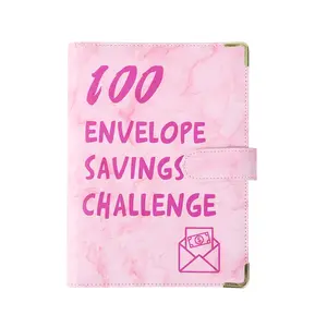100 Envelope Saving Challenge Money Binder, A5 Savings Binder with Cash Money Envelopes, Budget Binder for Planning and Saving $5050,Budgeting Money Organizer