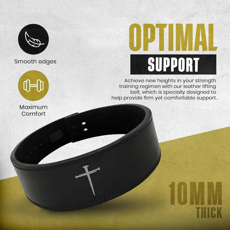 Christian Lever Weight Lifting Belt- 10mm Thick Leather Weightlifting Belt for Men & Women- Durable Leather Weight Belt for Men- High Strength Powerlifting Belt- Squat Belt, Deadlifting Belt