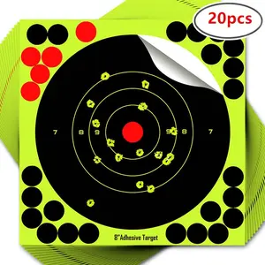 20 Pack Fluorescent Shooting Target Stickers for Archery, Arrows and Firearms Training, Perfect for Practice Range Use