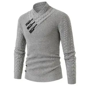 Men's Plus Size Classic Knit Sweater - Soft Breathable Fabric, Traditional Knit Pattern, Comfortable Fit, Timeless Style - Knitwear