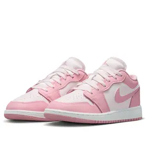 Jordan 1 Low Medium Soft Pink White (GS) 553560-614 New Sneakers