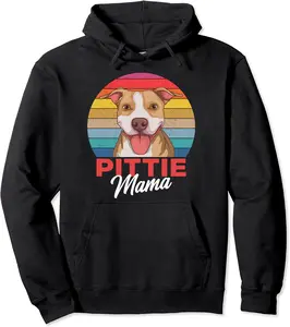 Pittie Mama Pitbull Dog Mom Funny Mothers Day Gift Pullover Hoodie - Haileybutl Shop 98B08NZV3QTW