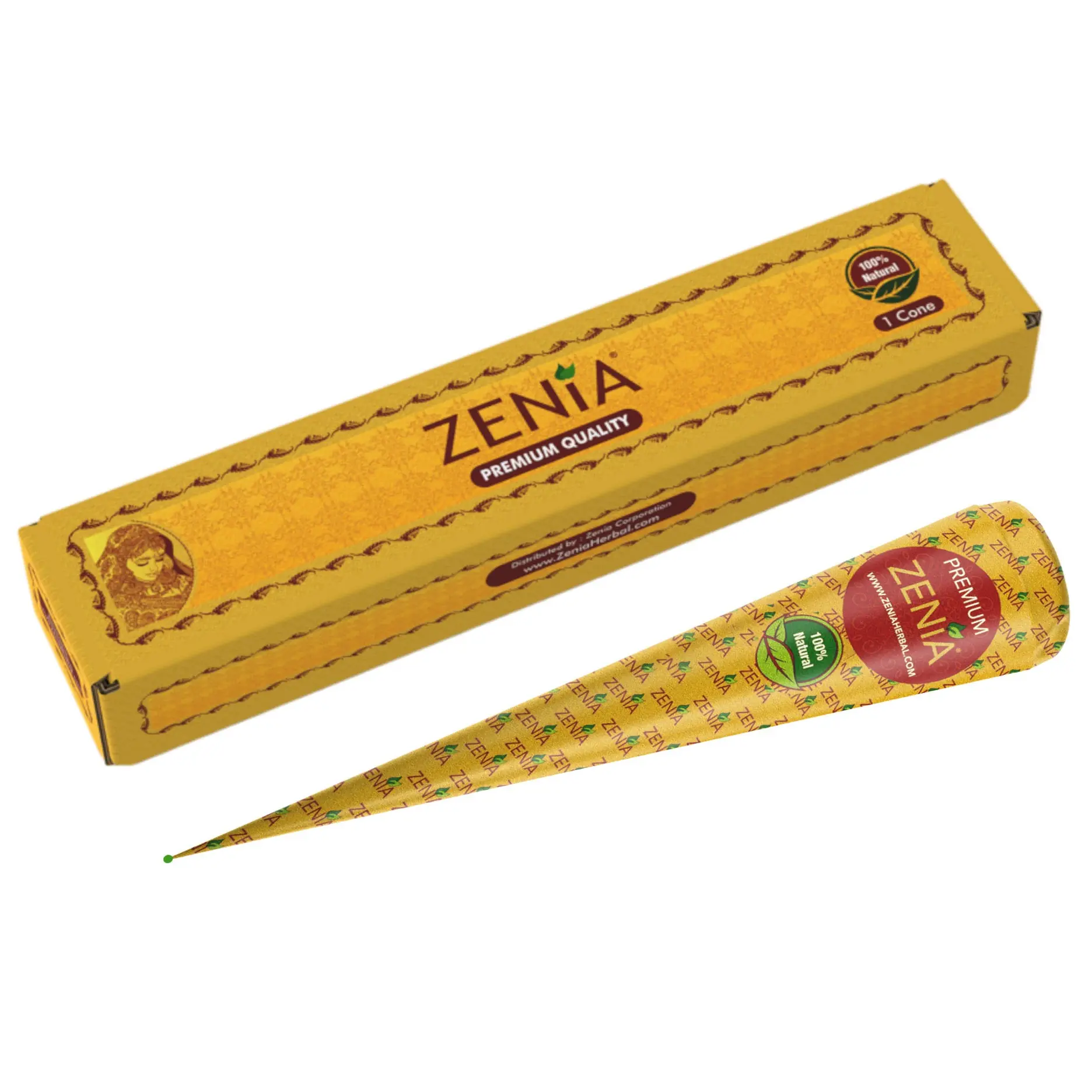 (1 Cone) 35g | Big Size | Fresh Zenia Natural Henna Cone (1 Cone) 35g | Big Size | Fresh Zenia Natural Henna Cone