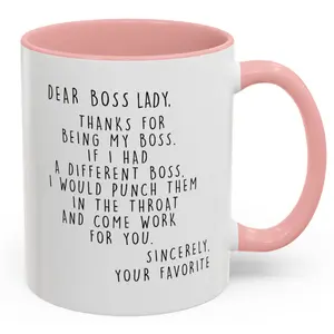 Boss Lady Mug, Worlds Best Boss Mug, Funny Gift For Boss, Boss Coffee Mug, Best Boss Ever Mug, Boss Mugs For Women, Funny Ceramic Coffee Mugs Drinkware Gift For Coworkers, Supervisor, Birthday Gifts - scs12617