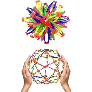 Expandable Breathing Ball for Stress Relief 5.5 to 10.2 Inch Expandable Sphere Ball Smooth Edges Colorful Design Weatherproof Odor-Free Breathing Toy for Breathwork Exercises