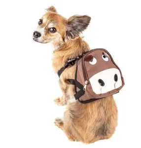 Pet Life   'Mooltese' Large-Pocketed Animated Fashion Dog Harness Backpack