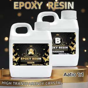 32oz Super Transparent High Hardness Crystal Epoxy Resin, Easy Operation Low Viscosity No Bubbles, Clear Fluid Resin for River Table Art Crafts