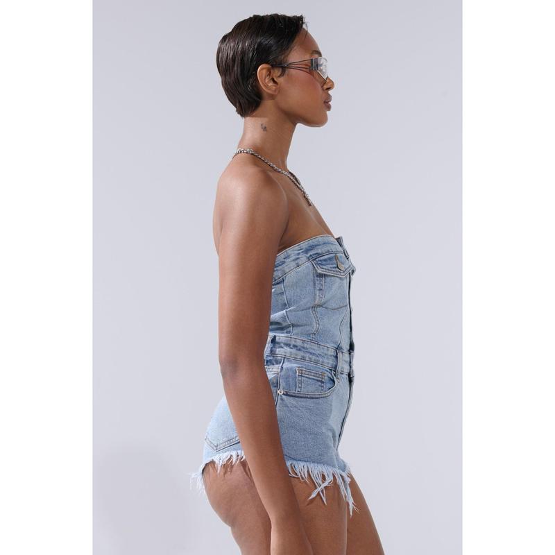 COOL IT COWBOY DENIM ROMPER