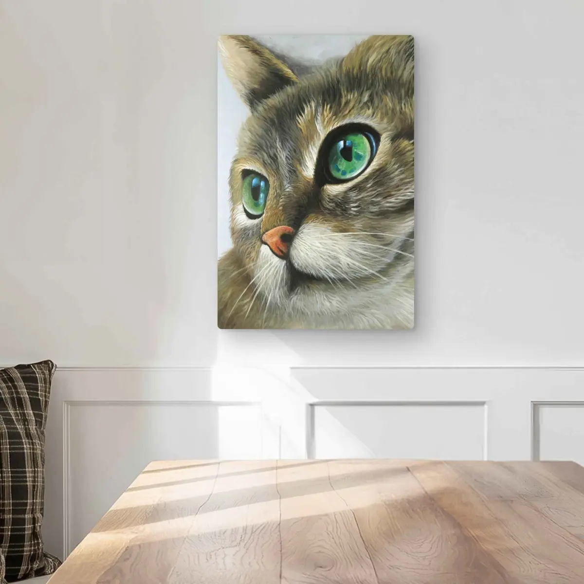 212 MAIN Aluminium Peaceful Cat Portrait Wall Art - 12x18 in. Unframed Metal Print, Animal Design, Contemporary Art, Modern Home Decoration, Bedroom Gift