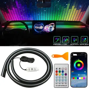 Automotive RGB Colorful Ambient Strip Light LED Car Windshield Dashboard light strip Remote APP Control lighting For Cars off-road vehicles pickup trucks