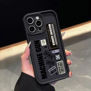 Machine Gun Pattern Phone Case, Decorative Phone Protector Cover, Phone Accessories Compatible with iPhone 11 12 13 14 15 Pro Max, Casing