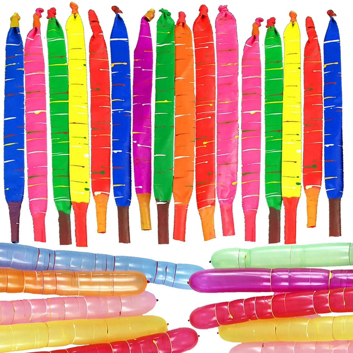 200Pcs Rocket Balloons Holiday Party Decoration Screaming Balloons Flying Whistle Balloons (Multi)