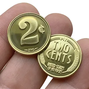 My Two Cents 15-Pack SPECIAL Brass Coins with "ZFG" Mint Mark & "United States of No Fucks" Inscription 2¢ Value 0.80" Diameter 100% Made in USA