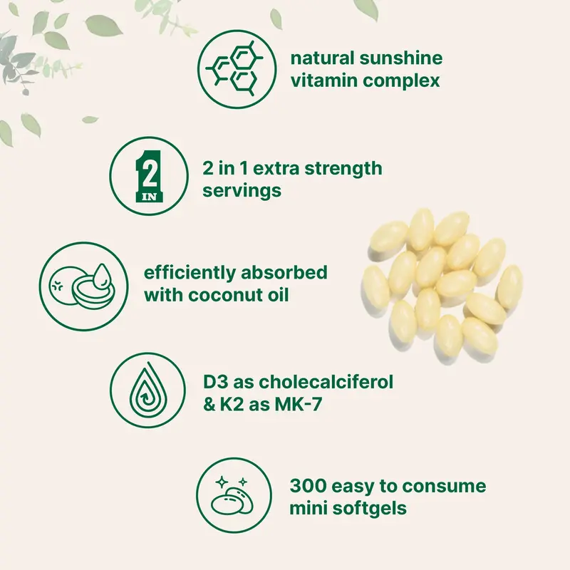 Micro Ingredients Vitamin D3 K2 Supplement Softgels 3