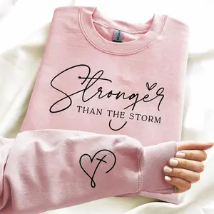 Stronger Than The Storm Sweatshirt, Boho Self Care T-Shirt, Inspirational Women Sweater, Christian Sweatshirt, Bible Verse Shirt