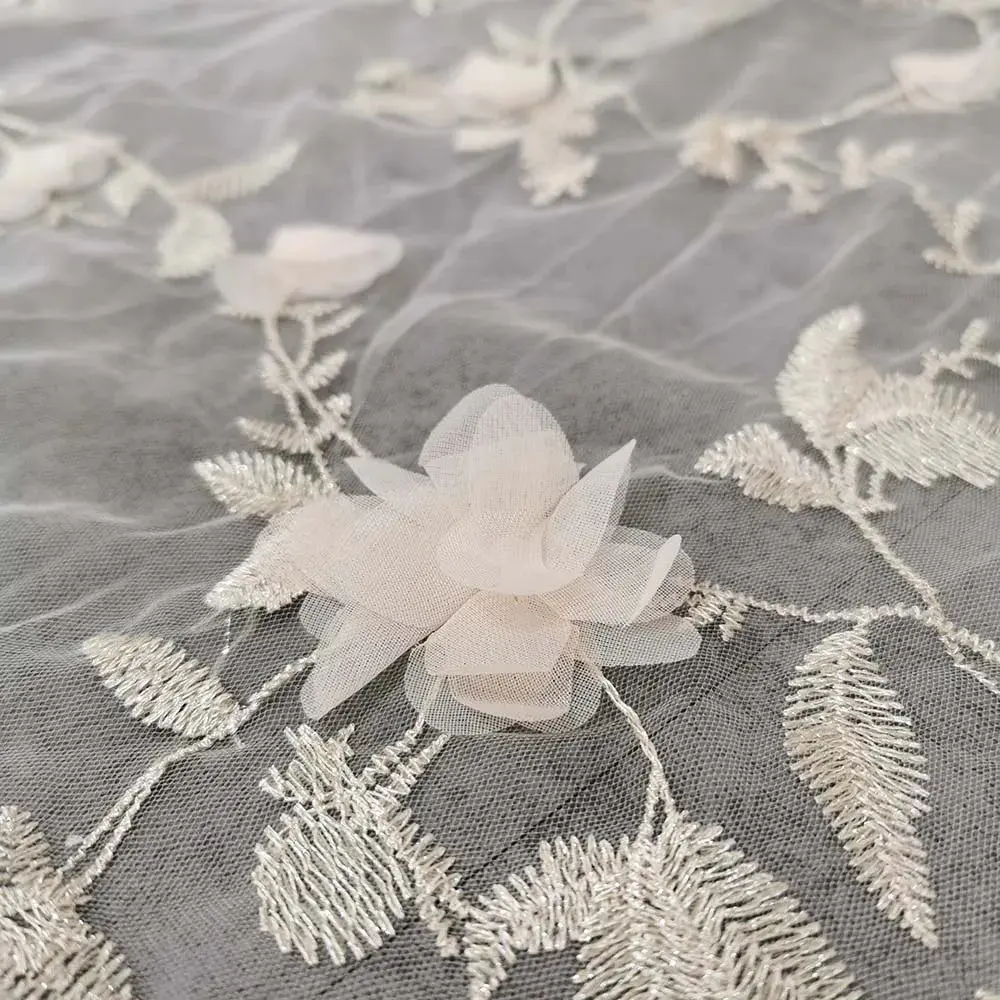 Champagne & Flowers Shoulder Veil