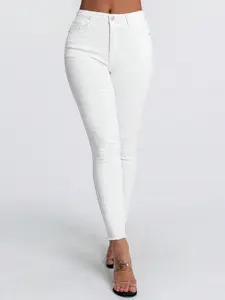 Pure High-Waisted Skinny Jeans, Fitted Solid Color Denim Jeans, Casual Style, All Season Wear, Women's Fashion, Womenswear Pants