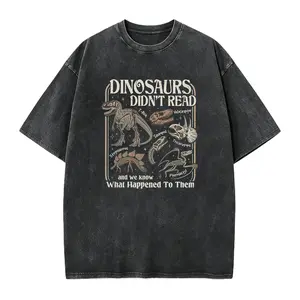 180g[100%cotton]Dinosaurs Didn't Read Shirt, Librarian Literacy Tee, Fun Teacher T-Shirt, Bookish Gift For Readers, Retro Book Lover Tee