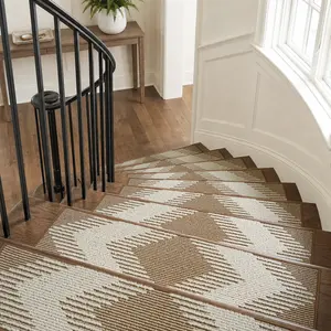 [Summer Wins] Amoami Brown Non Slip Stair Treads, 15PCS Stick Stair Treads for Wooden Steps, Washable Reusable Stair Runners, Adhesive Safety Stair Mats for Kids and Dogs, 8"x30" Stair Mats