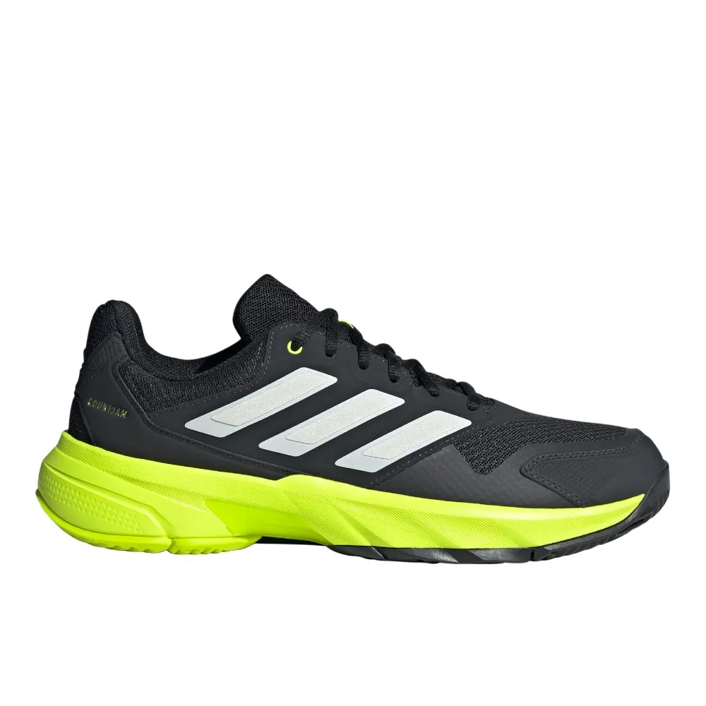 adidas Mens Courtjam Control 3 Tennis Sneakers Shoes - Black, Yellow