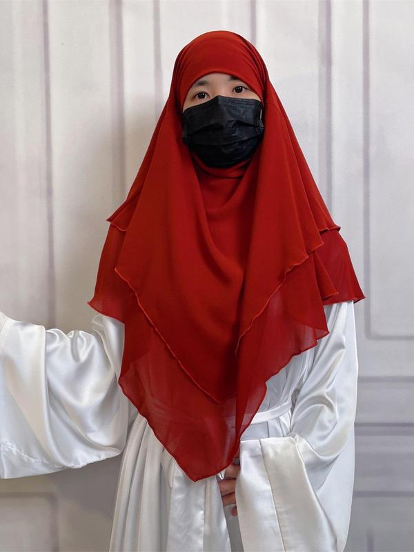 19 Colors Short Chiffon Khimar for Muslim Fashion, High-Quality Fabric for Adults & Kids, Modest Wear for All Seasons