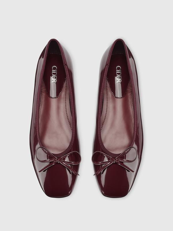 Cider Bow Decor Square Toe Ballet Mary Jane Flats, Classic Chic Ballet Flats for Daily Casual & Work Cider Bow Decor Square Toe Ballet Mary Jane Flats, Classic Chic Ballet Flats for Daily Casual & Work