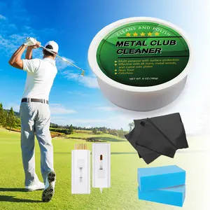 FINGER TEN Golf Iron Polishing Kit Club Cleaner Polish Cleaning Solution for irons Woods Golf Club Care Set with Golf Brush Cleaner Sponge