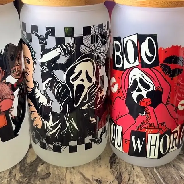 Mystery Horror Tumbler 16 oz Lightweight Spooky Beverage Container for Daily Routine with Suspenseful Design Drinkware Reusable Cup Washable Portable Snow Globe Type