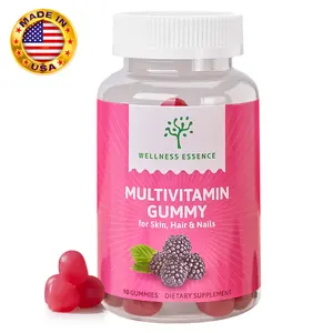 Vitamins for Women | 6000mcg Biotin Hair Skin Nails Gummies | Strawberry & Blackberry Flavor | Vegan Gluten-Free | Supports Hair Growth, Stronger Nails & Radiant Skin | 45-Day Supply (90 Gummies)