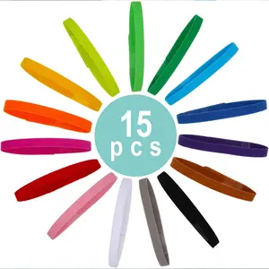 15-Piece Puppy Litter Collar Set, Adjustable Identification Rings, Soft Dual-Sided Pet Dog Cat Puppies Necklaces, 15 Colors Available