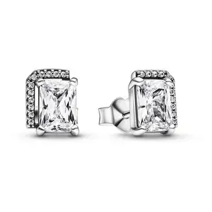 Pandora Rectangular Sparkling Halo Stud Earrings 292380C01