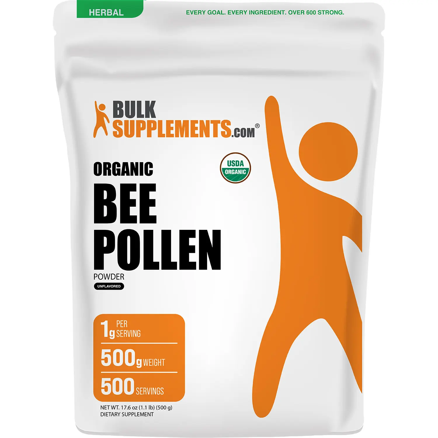 BulkSupplements - Organic Bee Pollen Powder - Antioxidant - Immune - 500g - 1g per Serving