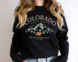 [Sale off up to 50%] Colorado Sweatshirt, Mountains Crewneck Pullover