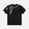 Aelfric Eden Men's Unisex Fitted Sequin Cartoon Graphic Tshirt - Mid-Rise, Oversized, Dropped-Sleeve, Heavyweight Cotton Y2K Casual Menswear Streetwear Clothing Top (Back to School, First Day Outfits)