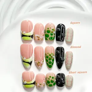 New Drop CuraTique Spring/Summer Collection 10 Pieces Handmade Press-On Nail ArtReusable 3D Gel spring/Prom 2026
