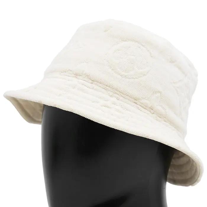 Pre-owned Louis Vuitton Cotton Small Leather Goods Chapeau LV Vacation Monogram Jacquard Bucket Hat