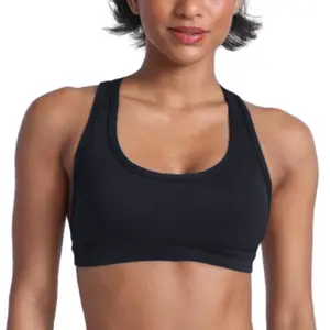 UNISSU Hugcurve Crisscross Strappy Back Sports Bra U Neck Wireless Padded Yoga Workout Tops