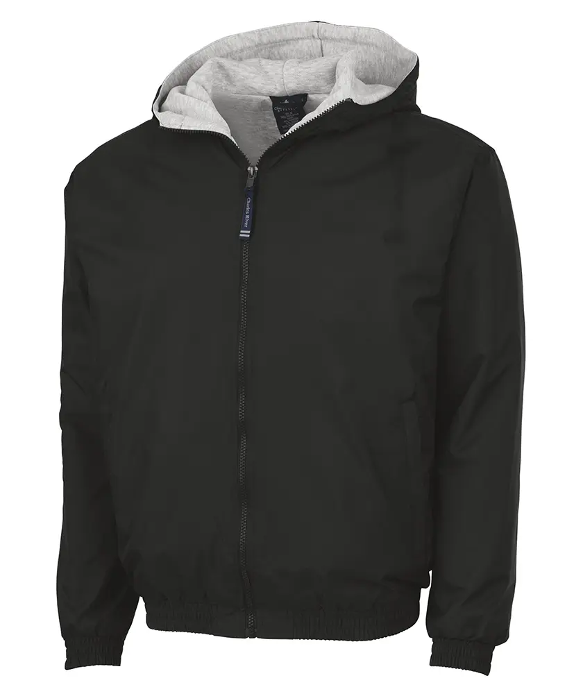 Charles River Apparel Youth Performer Jacket, Water-Resistant Fitted River Tec™ Nylon Performance Coat with Covered Zippered Pockets and Elasticized Cuffs, Covered Front Zippered Pockets, Tops, Menswear, Protective, Longsleeves, Basics