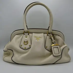 Pre-owned PRADA Leather Shoulder Bags  Vitello Daino Frame Satchel