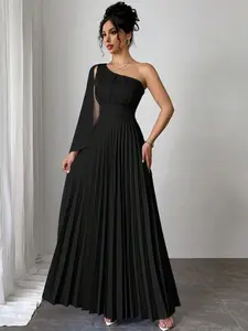 New Versatile Pleated Sleeveless Dress For Women Vacation Outfits Vacation Outfits Sundress, Formal Black Dresses For Women Summer