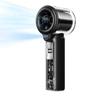 Handventilator mit Wasser, 3000mAh USB akku aufladbar tragbarer Mini Turbo Ventilator mit einstellbarer 1–100 Stufen, LED Display, 16000RPM, Ideal für Reisen, Outdoor, Gesichts, Wimpern