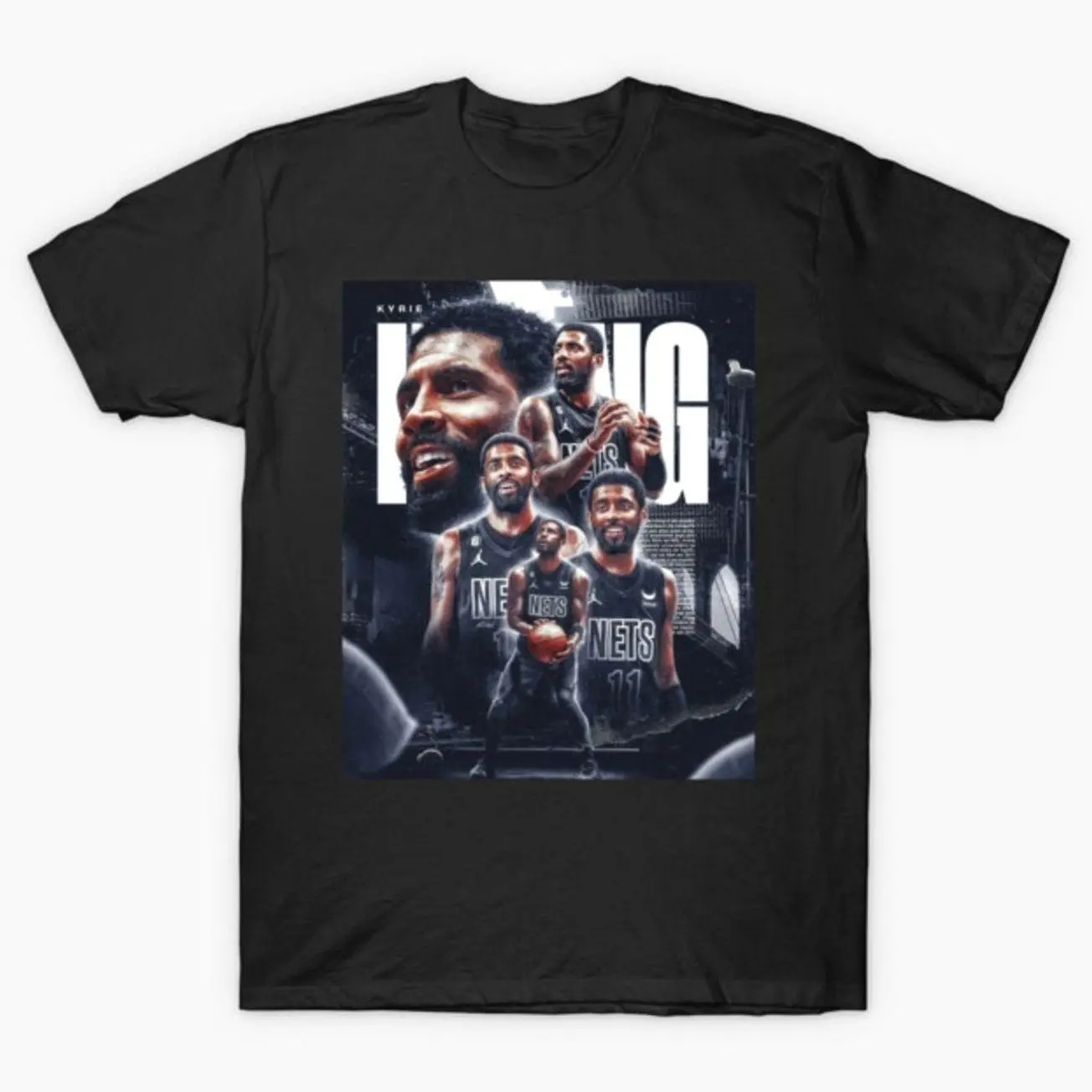Kyrie Irving Basketball Portrait T-Shirt, NBA Player Graphic Tee, Retro Sports Fan Streetwear Shirt PDP RAR