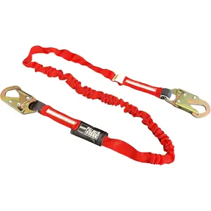 L 121133   6 FT Single Leg Safety Lanyard Internal Shock Absorber w/Dual Snap Hooks I OSHA/ANSI Compliant Restraint Lanyards I Use for Arborist, Roofer & Construction Workers