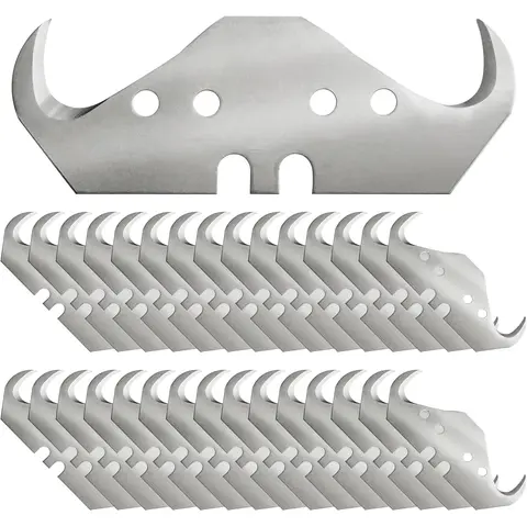 Fathers Day Gifts 30PCS Utility Hook Blades, SK5 Carbon Steel Super Big Hook Trimming Blades, Safety Horn Knife Blade for Wallpaper, Cutting Carpets, Roofing, Industry Materials box cutter Fathersdaygift
