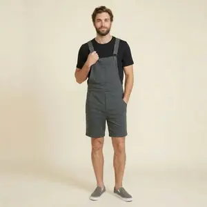 Swovie Shorts - Dark Athletic Grey,   Unisex   Overalls with Six Pockets & Adjustable Straps for All Seasons