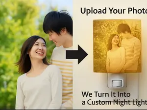 Custom Photo Night Light Personalized with Your Favorite Picture for Couples Pets Babies Ideal for Creating a Unique Ambiance in Your Room (the seller will message you after purchase to get the image you would like on your night light)