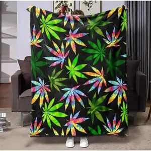 Dank Weed Theme Blanket, Soft Flannel Throw for Home Office Car, Art Decor Gift for Plant Lovers This Super Soft Flannel Blanket is The Perfect Gift for Christmas and lovers Soft Warm Cozy Throw for Bed Sofa Nap