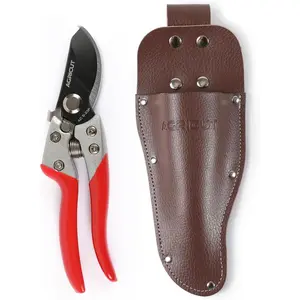 Pruner and Holster - 1 Inch Cut Capacity Hand Clippers PU Holster for Pruning Shears