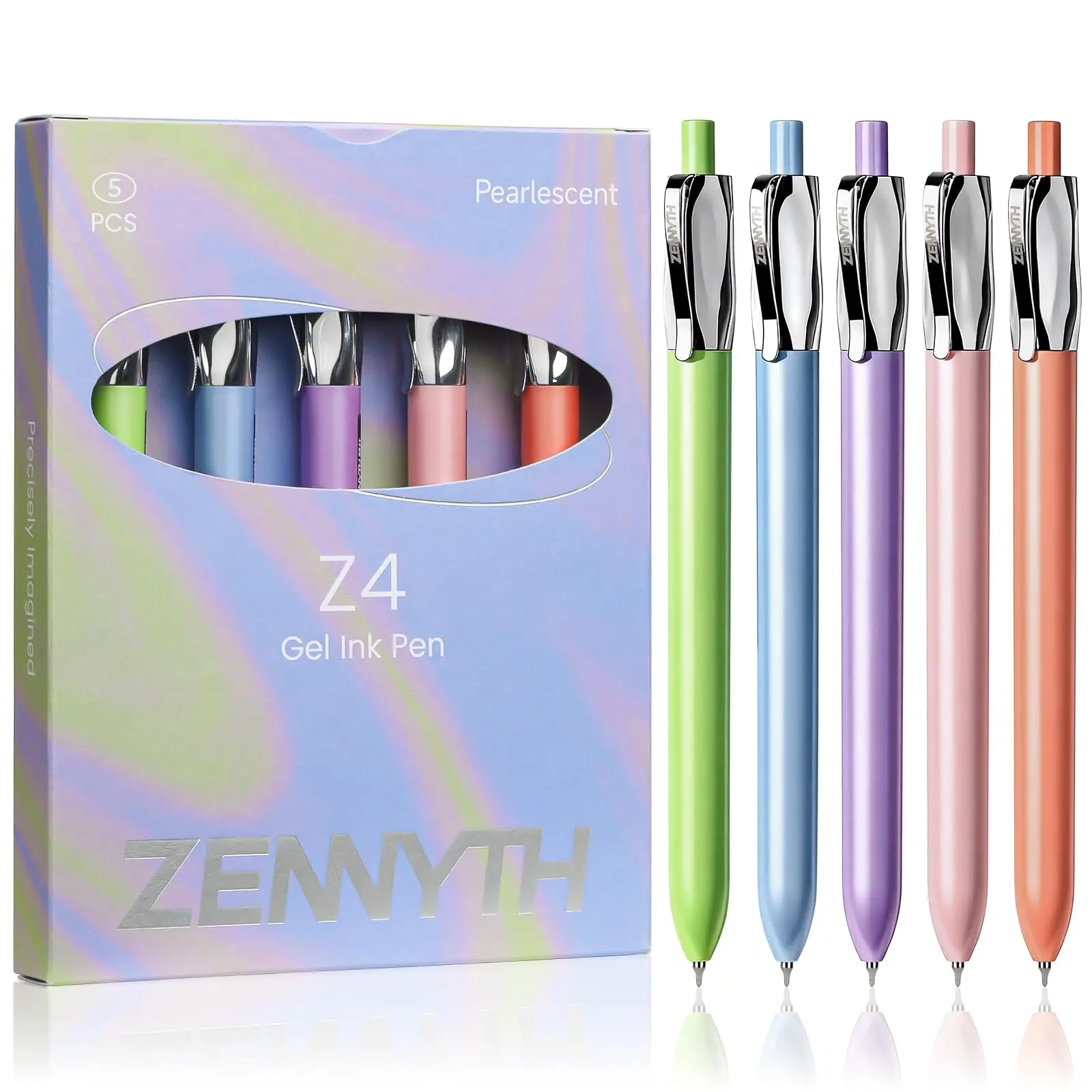 Premium Gel Pens – 5 Pack Retractable 0.5mm Black Ink, Smooth Quick-Dry Fine Point Writing Pens for Journaling, Note Taking, Planner, Diary, Office & School Supplies, Luxury Aesthetic Fluid Design, Everyday Stationery Set